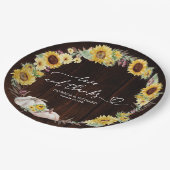 Liefde en Bedankt Zonnebloem Pompoen bruiloft Papieren Bordje (Gekanteld)