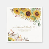 Liefde en Bedankt Zonnebloem Pompoen bruiloft Servet (Voorkant)