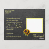 Liefde en bedankt zonnebloemen bruiloft dank u briefkaart (Achterkant)