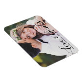 Liefde en Bedankt | Zwarte kalligrafie foto bruilo Magneet (Rechterzijde)