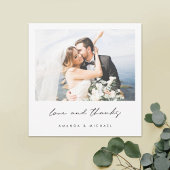 Liefde en Bedankt zwarte witte rand Foto bruiloft