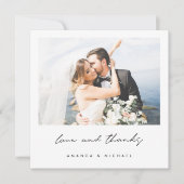 Liefde en Bedankt zwarte witte rand Foto bruiloft (Voorkant)