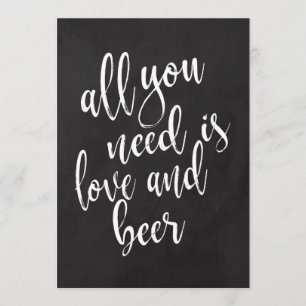 Liefde en bier betaalbaar krijtbord trouwbord kaart
