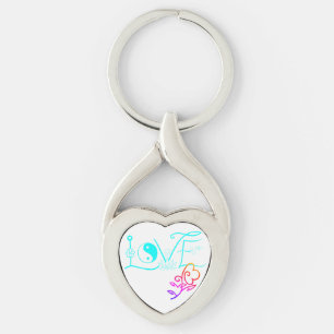 Liefde en bloeiend Sleutelhanger