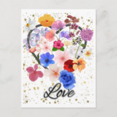 Liefde en bloemen briefkaart (Voorkant)