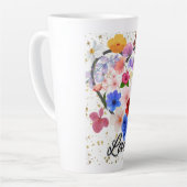 Liefde en bloemen latte mok (Linkerhoek)