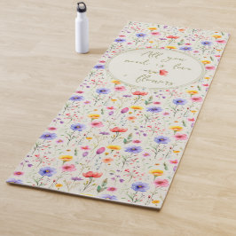 Liefde en bloemen Sweet Quote Groene Wildbloem Yogamat