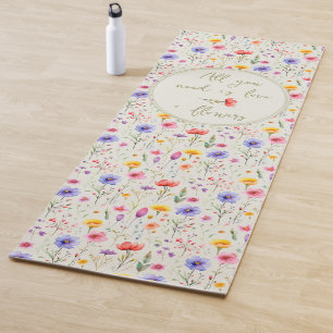 Liefde en bloemen Sweet Quote Groene Wildbloem Yogamat