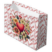 Liefde en Bloemen Valentijn Groot Cadeauzakje (Voorkant Gekanteld)