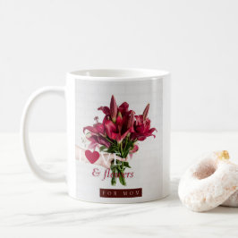 Liefde en bloemen voor MoM Paarse roze bloemige Ro Koffiemok