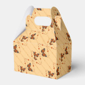 Liefde en botervliegen in oranje diagonaal bedankdoosjes (Achterkant)