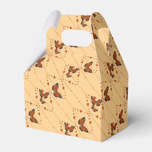 Liefde en botervliegen in oranje diagonaal bedankdoosjes (Voorkant Zijde)