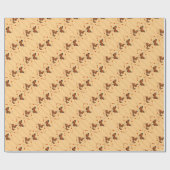 Liefde en botervliegen in oranje diagonaal cadeaupapier (Vlak)