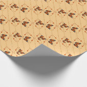 Liefde en botervliegen in oranje diagonaal cadeaupapier (Hoek)