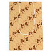 Liefde en botervliegen in oranje diagonaal medium cadeauzakje (Achterkant)