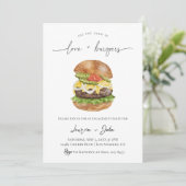 Liefde en Burgers Engagement Party Kaart (Staand voorkant)