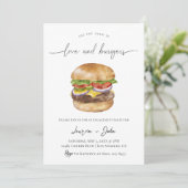 Liefde en Burgers Engagement Party Kaart (Staand voorkant)