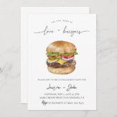 Liefde en Burgers Engagement Party Kaart (Voorkant / Achterkant)