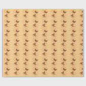 Liefde en Butterflies in sinaasappel Cadeaupapier (Vlak)