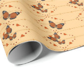 Liefde en Butterflies in sinaasappel Cadeaupapier (Rol Hoek)