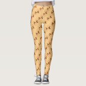 Liefde en Butterflies in sinaasappel Leggings (Voorkant)