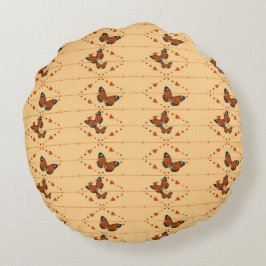 Liefde en Butterflies in sinaasappel Rond Kussen