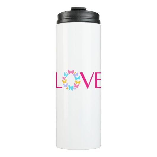 Liefde en Butterflies Thermal Tumbler Thermosbeker (Voorkant)