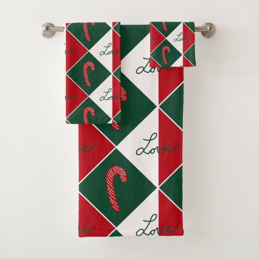 Liefde en Candy Canes Bad Handdoek (Insitu)