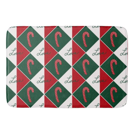 Liefde en Candy Canes Badmat (Voorkant)