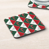 Liefde en Candy Canes Bier Onderzetter (Linkerzijde)