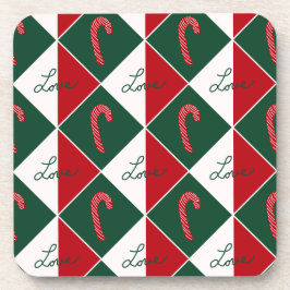 Liefde en Candy Canes Bier Onderzetter