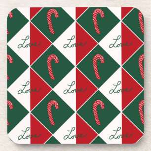 Liefde en Candy Canes Bier Onderzetter