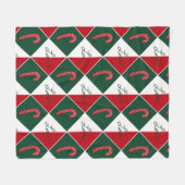 Liefde en Candy Canes Fleece Deken (Voorkant (Horizontaal))