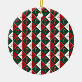 Liefde en Candy Canes Keramisch Ornament