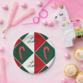 Liefde en Candy Canes Papieren Bordje (Feest)