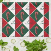 Liefde en Candy Canes Theedoek (Gevouwen)