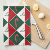 Liefde en Candy Canes Theedoek (Quarter Fold)