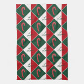 Liefde en Candy Canes Theedoek (Verticaal)