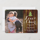 Liefde en Cheer Script Kerstmis Fotokaart Feestdagenkaart (Voorkant)