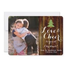 Liefde en Cheer Script Kerstmis Fotokaart