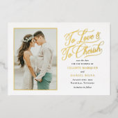 Liefde en Cherish FOLIE Wedding Save the Date Kaar Uitnodiging (Voorkant)