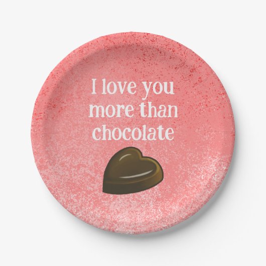 Liefde en Chocolade Papieren Bordje (Voorkant)