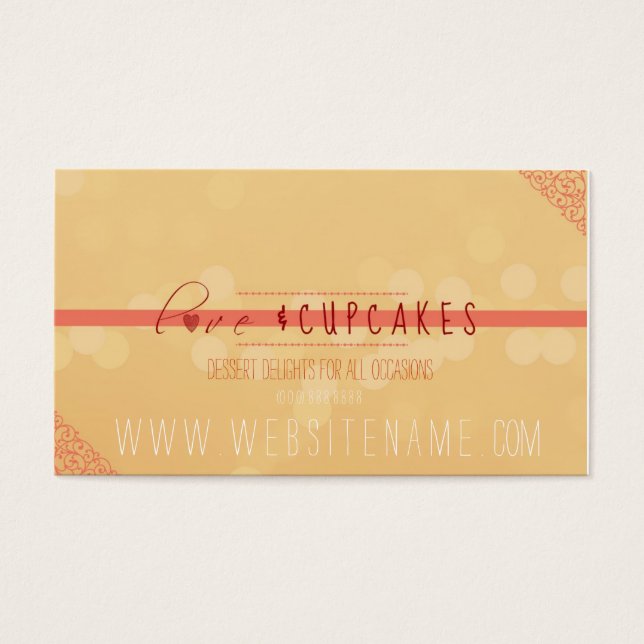 Liefde en cupcakes visitekaartje (Voorkant)