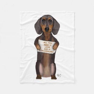 Liefde en Dachshund Fleece Deken