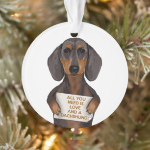 Liefde en Dachshund Ornament