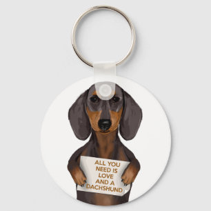 Liefde en Dachshund Sleutelhanger