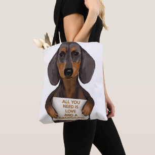 Liefde en Dachshund Tote Bag