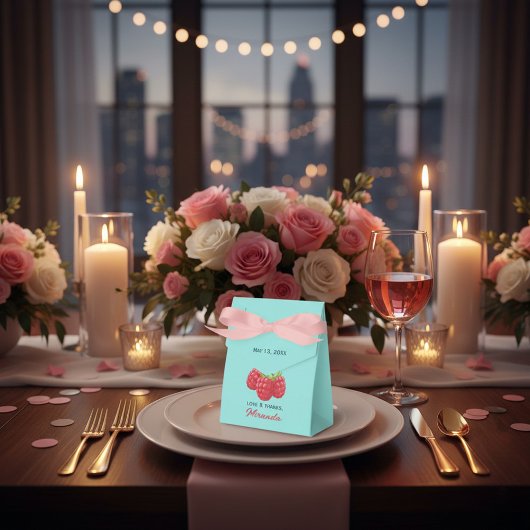 Liefde en Dank Aardbei Aangepast Bedankdoosjes