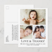 Liefde en Dank Baby Foto Geboorteaankondiging Briefkaart (Voorkant / Achterkant)