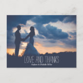 Liefde en dank bruiloft bedankt briefkaart (Voorkant)